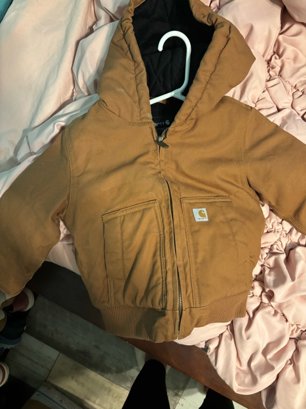 Carhartt Tan Brown Hooded Work Jacket - Kids